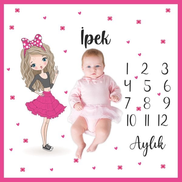 Kişiye Özel Anı Örtüsü Kelebekli Kız