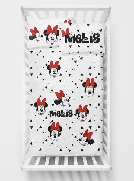 Kişiye Özel Bebek Nevresim Takımı Minnie Mouse