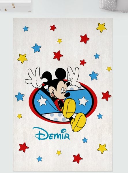Kişiye Özel Dijital Baskı Halı Mickey Mouse