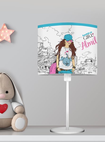 Kişiye Özel Başucu Abajur Fashion Girl