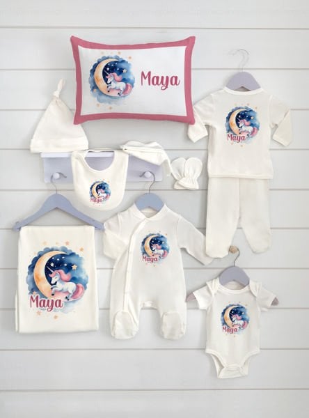 Kişiye Özel 10 lu Organik Hastane Çıkışı Aydaki Unicorn