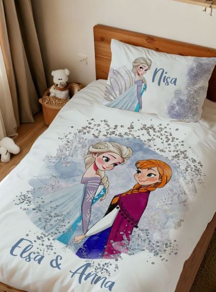 Kişiye Özel Tek Kişilik Nevresim Elsa Anna