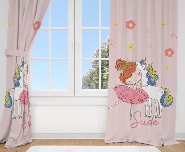 Kişiye Özel Fon Perde Unicorn