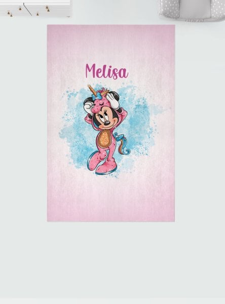 Kişiye Özel Dijital Baskı Halı Minnie ve Mickey Mouse