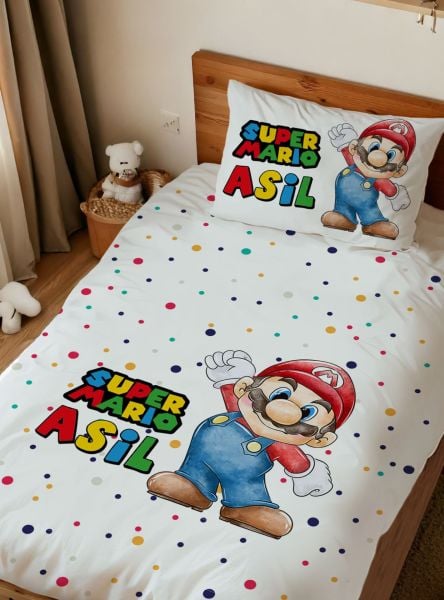 Kişiye Özel Tek Kişilik Nevresim Super Mario