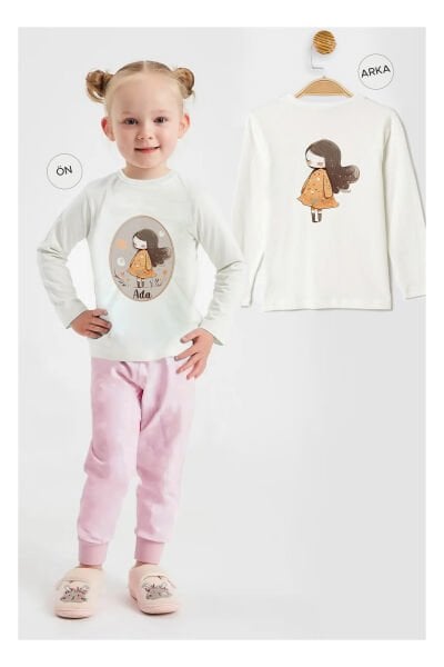 İsme Özel Organik Kız Çocuk Pijama Takımı