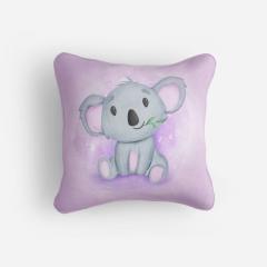 Kişiye Özel Çift Taraflı Kare Kırlent Kılıfı Koala