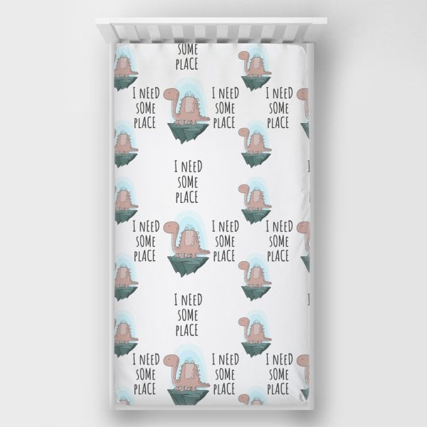 Dijital Baskılı Tek Kişilik Lastikli Çarşaf Dinazor Desenli