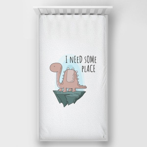 Dijital Baskılı Tek Kişilik Lastikli Çarşaf Dinazor Desenli