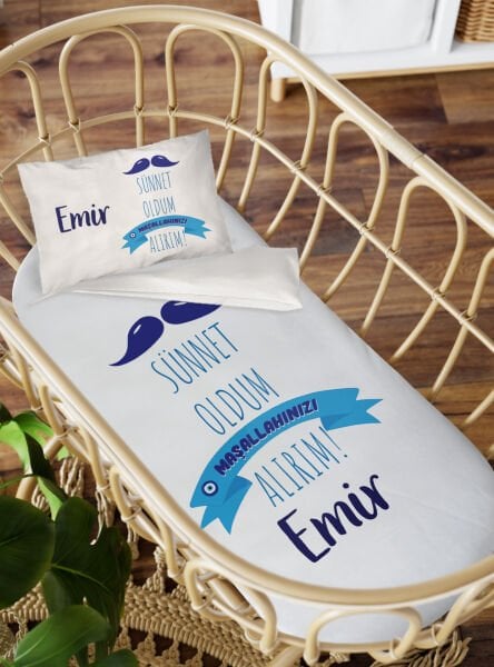 Anne Yanı Beşik Nevresim Takımı Sünnet Maşallah