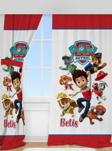 Kişiye Özel Baskılı Fon Perde Paw Patrol