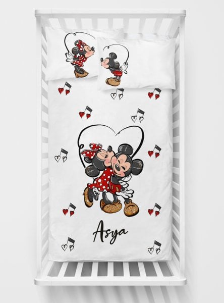 Kişiye Özel Bebek Nevresim Takımı Minnie Mouse