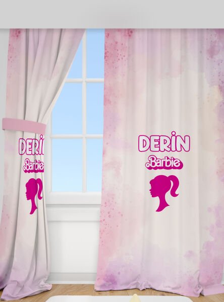 Kişiye Özel Baskılı Fon Perde Barbie