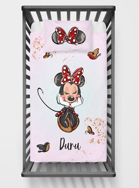 Kişiye Özel Bebek Yatak Örtüsü Minnie Mouse