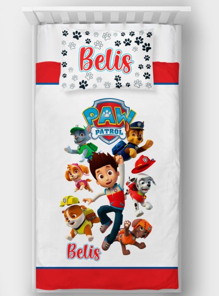 Kişiye Özel Tek Kişilik Yatak Örtüsü Paw Patrol