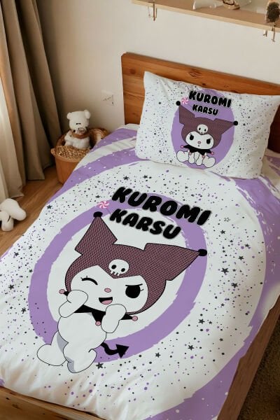 Kişiye Özel Tek Kişilik Nevresim Kuromi