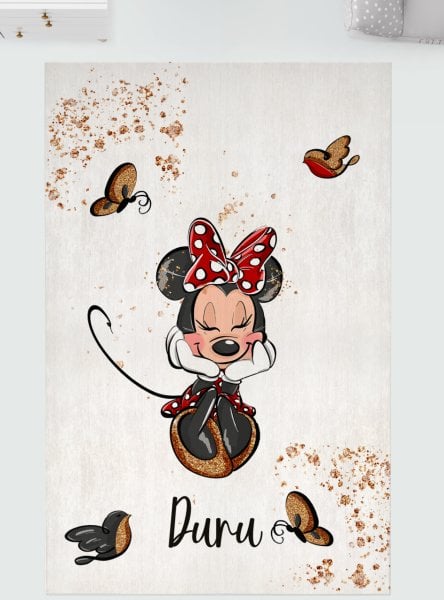 Kişiye Özel Dijital Baskı Halı Minnie Mouse