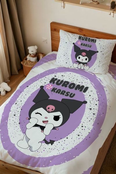 Kişiye Özel Tek Kişilik Nevresim Kuromi