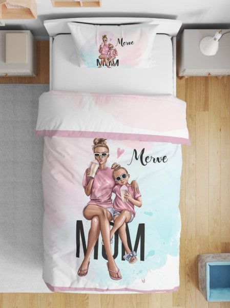 Kişiye Özel Çift Taraflı Yorgan Anne Kız