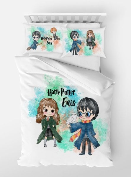 Kişiye Özel Tek Kişilik Micro Saten Nevresim Harry Potter