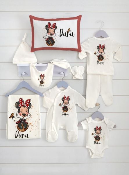 Kişiye Özel 10 lu Organik Hastane Çıkışı Minnie Mouse