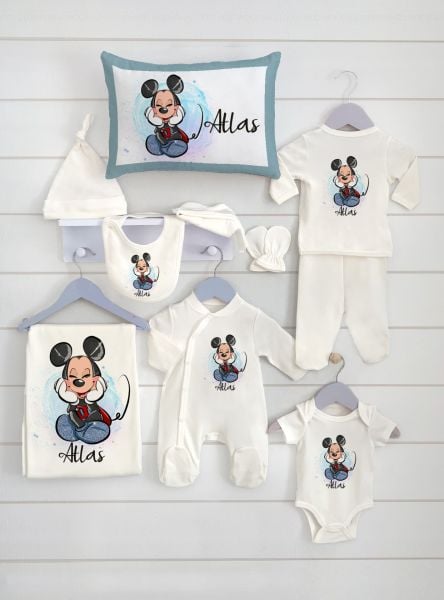 Kişiye Özel 10 lu Organik Hastane Çıkışı Mickey Mouse