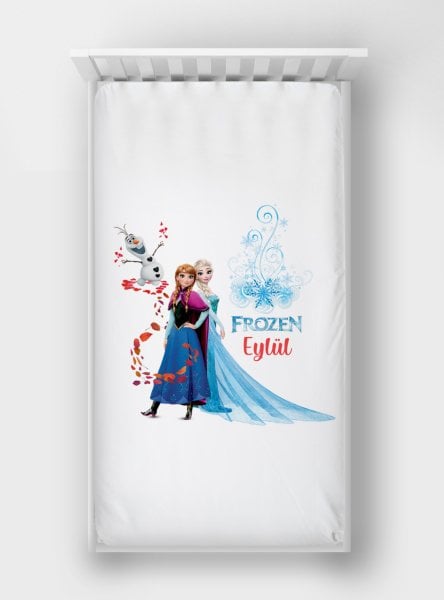 Dijital Baskılı Tek Kişilik Lastikli Çarşaf Frozen Elsa