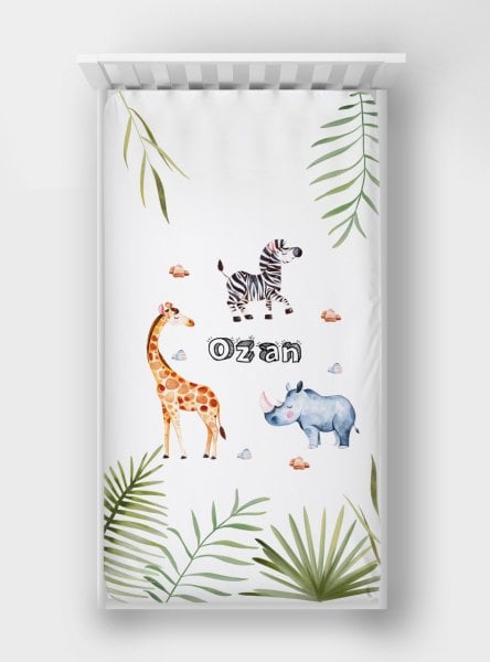 Dijital Baskılı Tek Kişilik Lastikli Çarşaf Safari