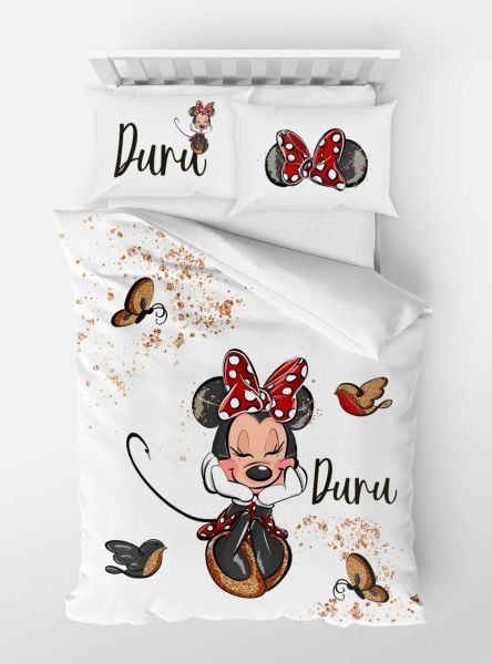 Kişiye Özel Tek Kişilik Nevresim Minnie Mouse