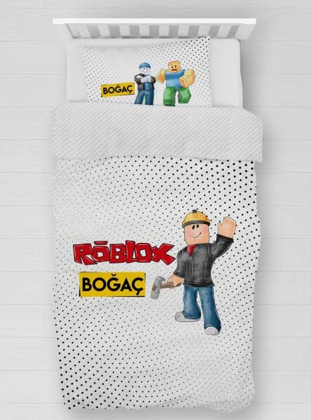 Kişiye Özel %100 Pamuk Tek Kişilik Pike Seti Roblox