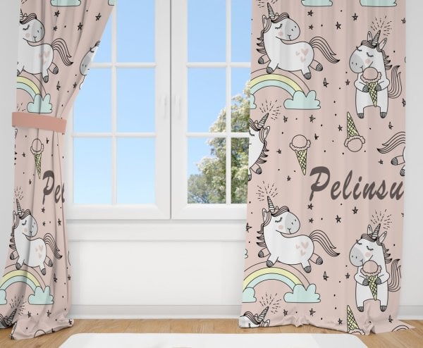 Kişiye Özel Fon Perde Unicorn