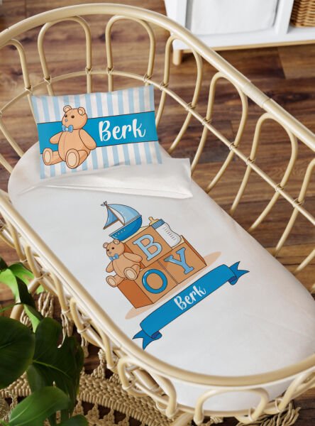 Anne Yanı Beşik Nevresim Takımı Oyuncak Ayı