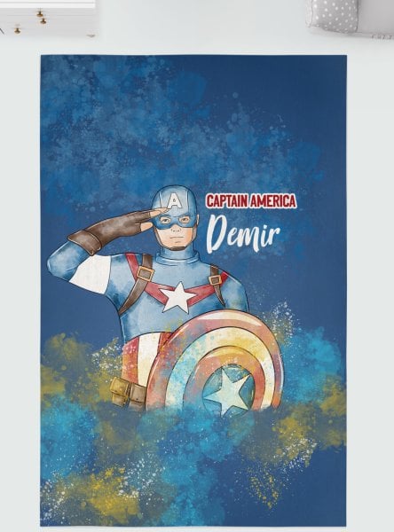 Kişiye Özel Dijital Baskı Halı Captain America