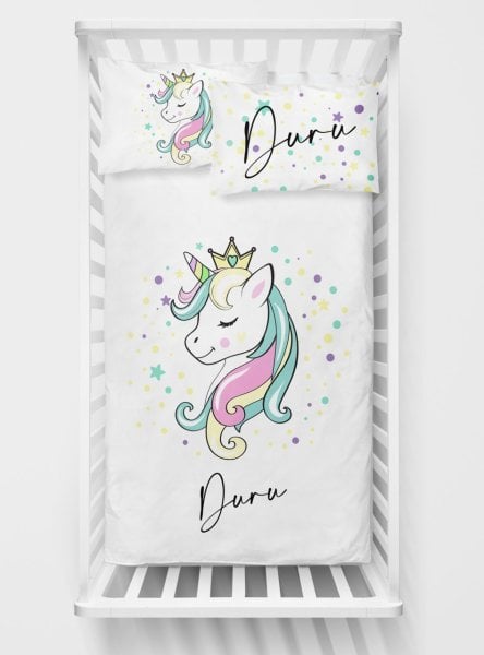 Kişiye Özel Bebek Nevresim Takımı Unicorn