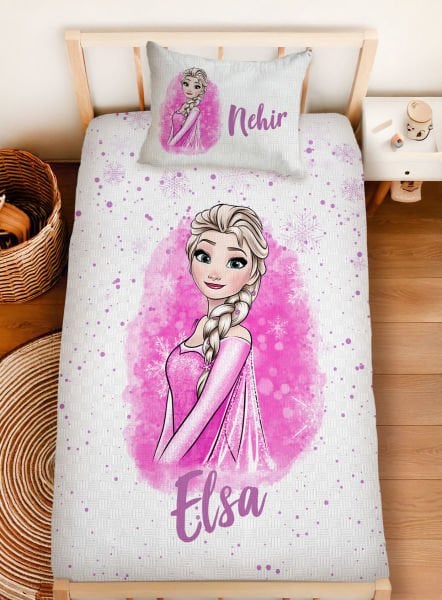 Kişiye Özel %100 Pamuk Tek Kişilik Pike Seti Elsa