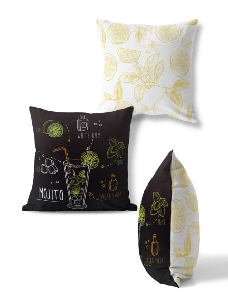 Çift Taraflı Yetişkin Kare Kırlent