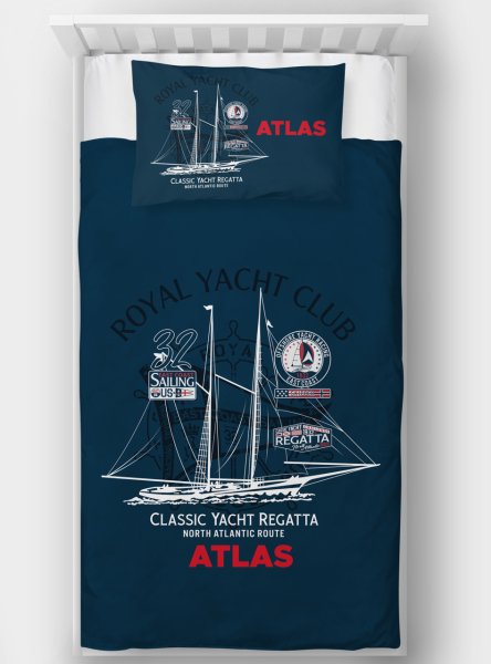 Kişiye Özel Tek Kişilik Yatak Örtüsü Yacht Club